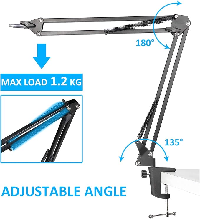 AT2020 Microphone Stand with Pop Filter Compatible with Audio-Technica AT2020 AT2020USB+ AT2035 by YOUSHARES