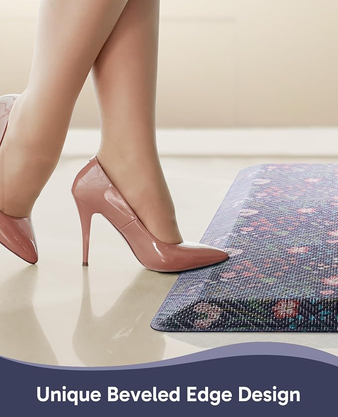 Ophanie Kitchen Mats for Floor,3/4 inch Thick,17x28 Anti Fatigue Cushioned Mat with 99+ Pairs of Anti-Slip Bottom Ridges,Kitchen Rugs,Waterproof,Comfort Ergonomic Standing Mat for Office,Home,Sink