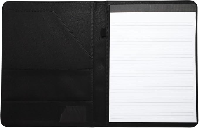 Deluxe Organizer Padded Padfolio, Portfolio Business Document Case with Ruled Letter-Size Perforated Writing Pad