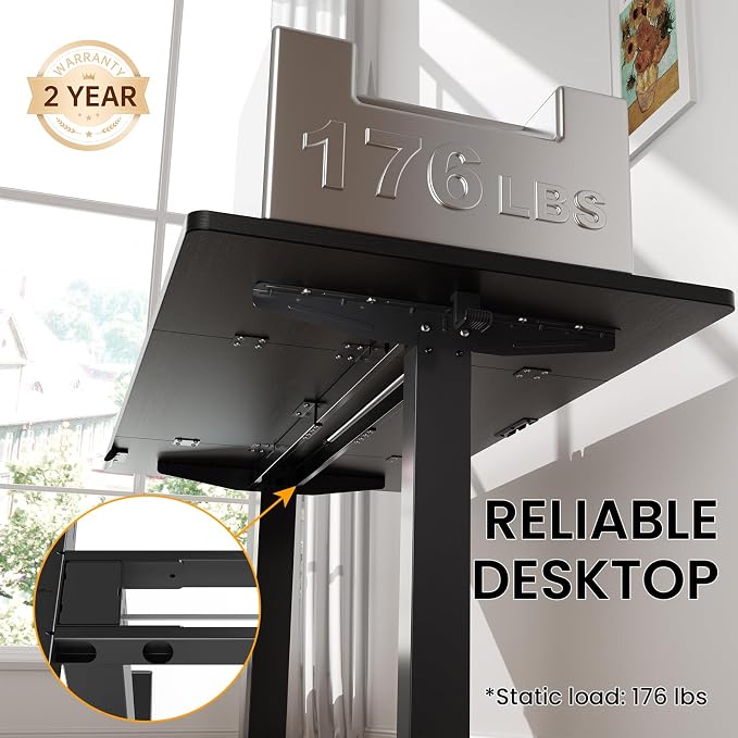 Veken 63" x 28" Super Large Standing Desk, Height Adjustable Electric Computer Desk, Sit to Stand Up, Modern Workstation for Home Office, Walking Pad, Writing, Gaming Bedroom Study, Black