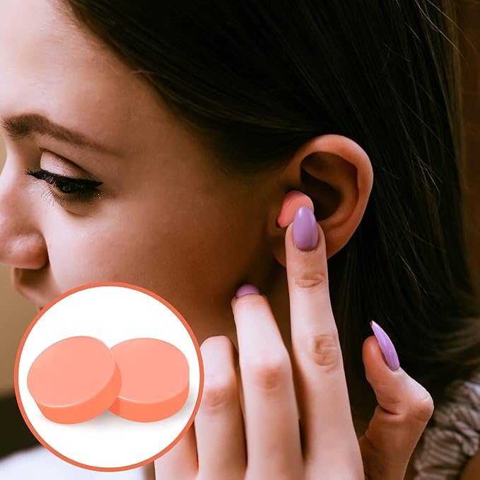 Frienda 36 Pair Ear Plug for Sleeping Reusable Moldable Wax Silicone Earplug 27db Gel Noise Cancelling Earplug with Case Waterproof Ear Protection for Swimming Snoring Study Travel(White, Red, Orange)