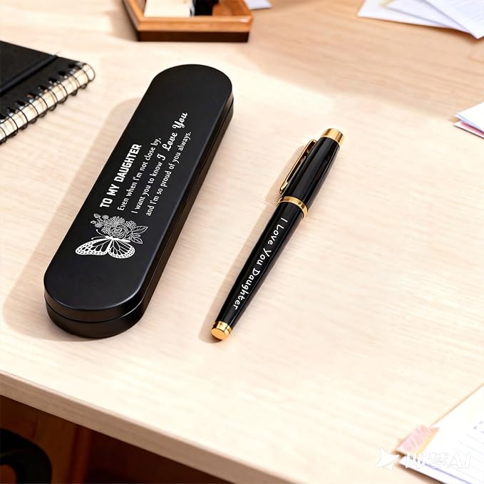 TANWIH To My Daughter Gifts - Engraved Pen Gift Set for Daughter - Daughters Mothers Day Birthday Graduation Gifts from Mom Dad