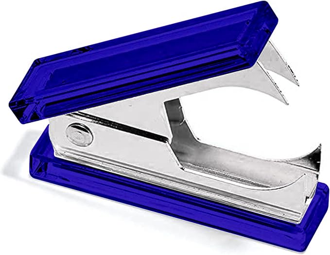 3-Piece Acrylic Desk Set, Blue with Silver Metal | Ruler, scissors, and staple remover set, Functional and elegant desk accessories, Stationery tools for office, and school