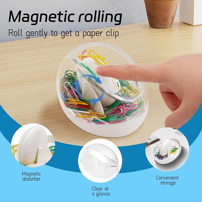 Paper Clips & Magnetic Paper Clip Holder, AgePlace 100-Pack Multicolor Paper Clips, 4 Strongest Magnets for Document Organization | Color-Coded Clutter for Office,School,Home Desk | Desk Organizer