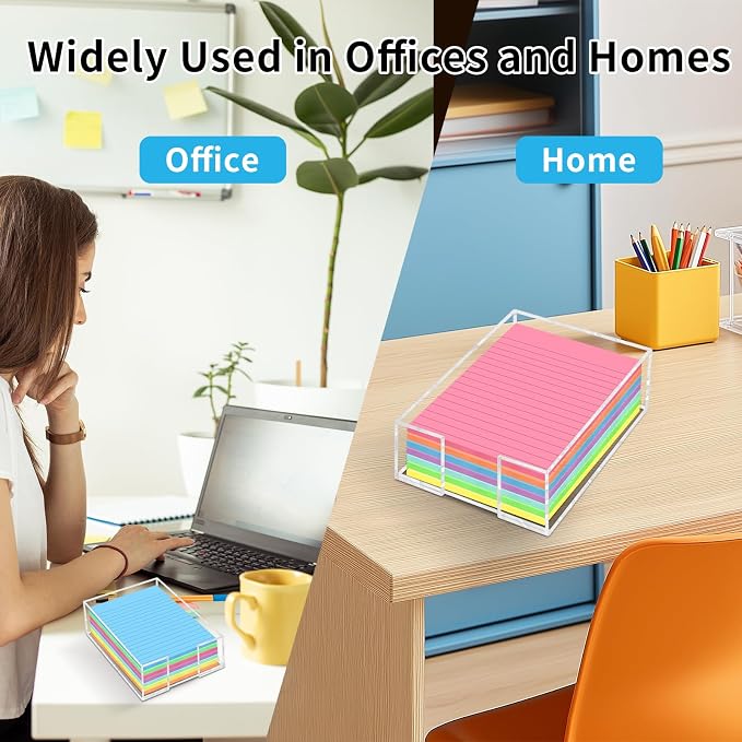 Acrylic Sticky Note Holder, 4 x 6 Inch Post It Note Holde | Clear Cute Sticky Note Dispenser, Thick Notepad Holder, Acrylic Desk Organizer for Office, Home, Dorm, Classroom Desk