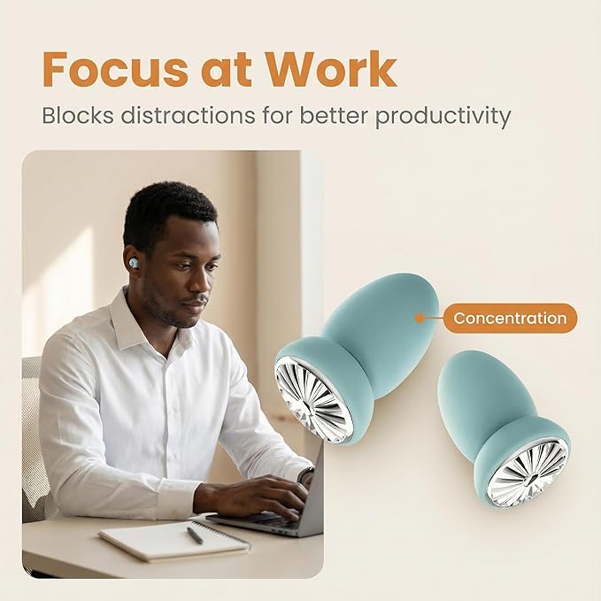 New Shock-Absorbing, soundproof, Sleep Noise Cancelling earplugs, Reusable Noise Cancelling earplugs, Silicone Hearing Protectors for Work and Travel (Blue and Silver)