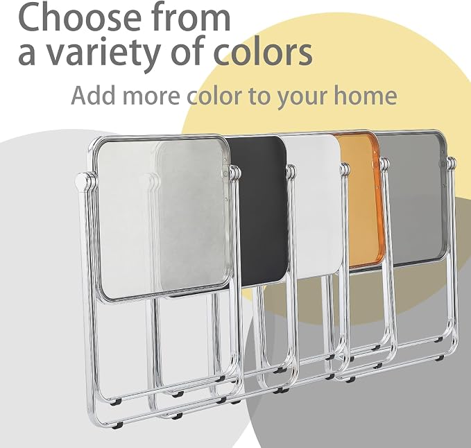 Clear Acrylic Folding TV Tray Table No Assembly Portable Side Desk, Lightweight Compact Computer Table for Small Space Home Office Dorm RV Apartment (Grey)
