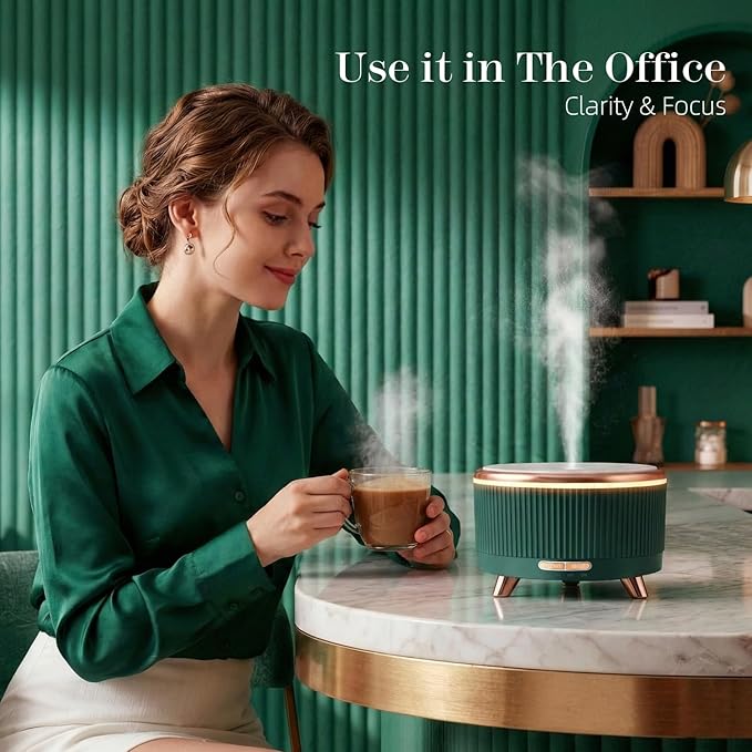 500ML Essential Oil Diffuser: Ultrasonic Aroma Diffuser with Remote Control for Spa Hotel Yoga Room - Humidifier for Bedroom with 7-Color Night Lights & Auto Shut-Off for Nursery/Women Home Relaxation