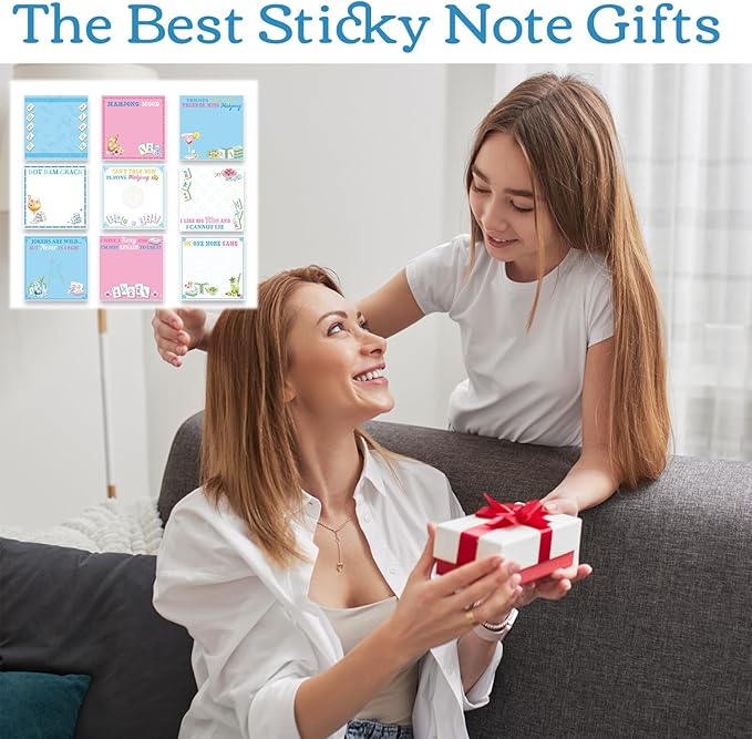 Mahjong Sticky Notes Gifts - 9 Pack Mahjong Notepads 3x3 Inch Gifts for Mah Jong Lovers, Mah Jong Cocktail Memo Pads Office School Supplies for Friends Coworkers (450 Sheets)