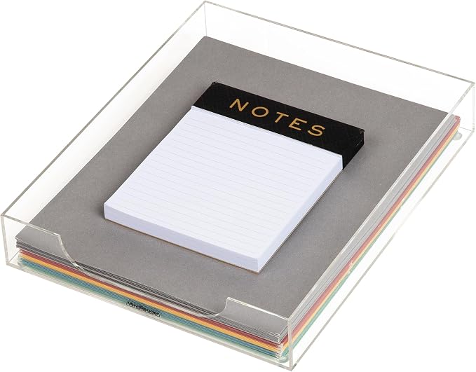 Mind Reader Paper Tray, Desktop Organizer, File Storage, Modern, Office, Acrylic, Clear