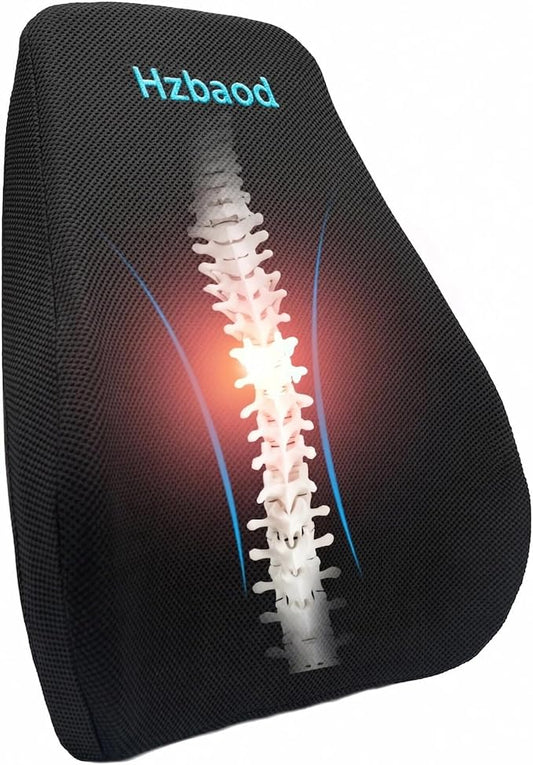 Ergonomic Memory Foam Lumbar Support Pillow - Ultimate Comfort for Office Chair, Car Seat, or Home Use - Breathable Mesh Cover, Adjustable Straps, Spine Alignment, Relieves Lower Back Pain