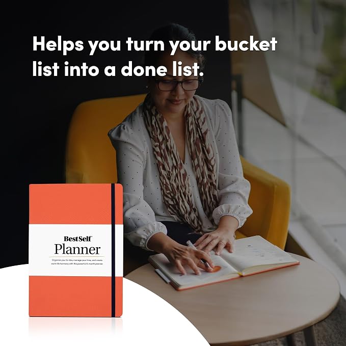 BestSelf Daily Planer - 6-Month Undated Planner Notebook for Organization and Planning; Ideal Planner for Students, Schools, Colleges, and Working Professionals (Coral)