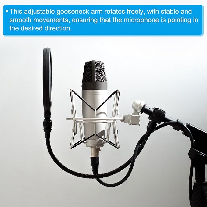 PATIKIL 6" Microphone Gooseneck, 5/8"-27 Thread Metal Universal Hose Flexible Arm Gooseneck Tube Extension for Multifunction DIY, Silver Tone