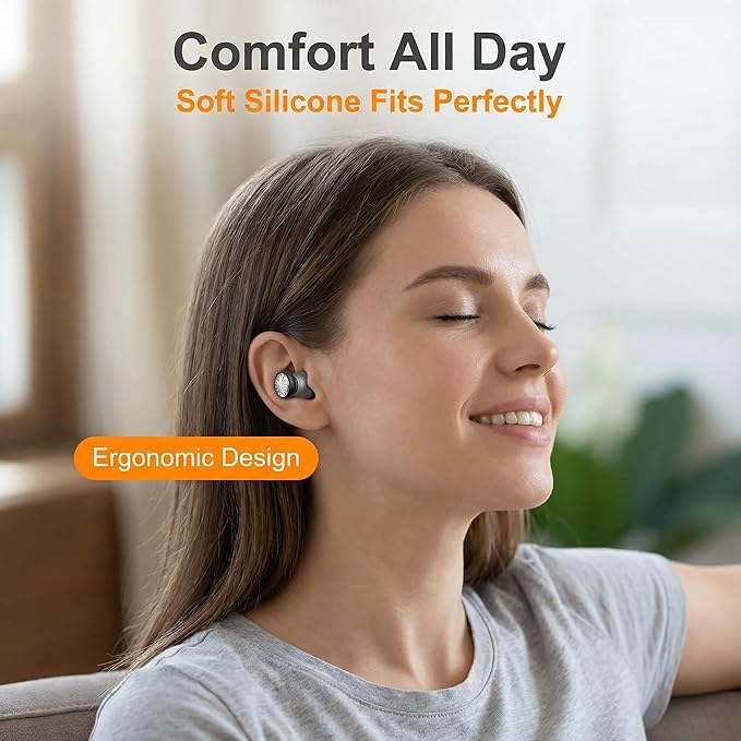 28-48dB Sleep Noise Cancelling earplugs, New airbag Style Mute, Suitable for use in Concerts, Work, Airplanes, and Focused Learning, with 6 Silicone earplugs (Silver Black)