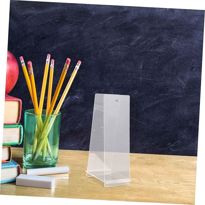 SHOWERORO Acrylic Desk Calendar Stand Stylish Transparent Display Holder for Desktop Decor Compact Flip Calendar Rack for Home and Office Use Modern Design for Organized Workspaces