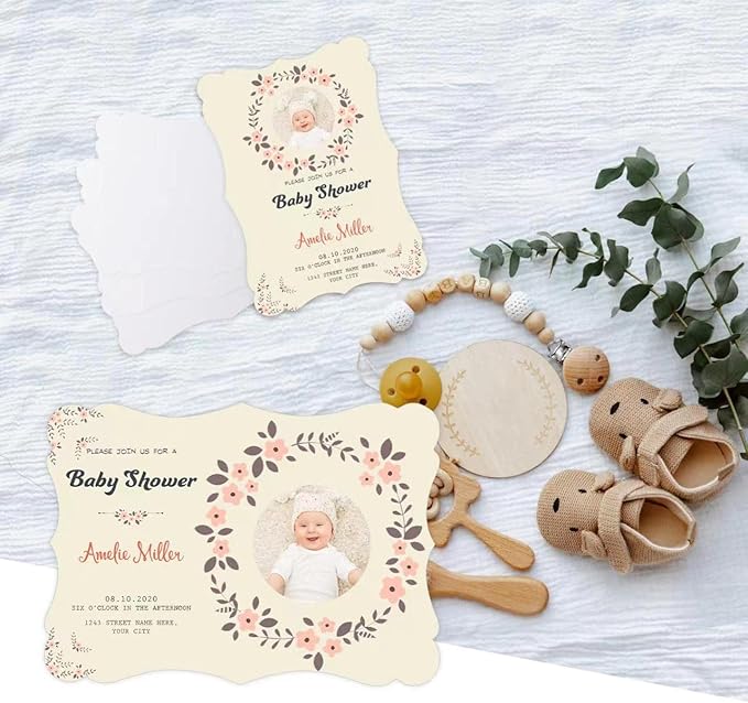 100 Pack Blank Invitations with Envelopes, Goefun 5 x 7 Postcards and A7 Envelopes Self Seal for Wedding, Graduations, DIY Cards, Thank You Cards & All Occasion