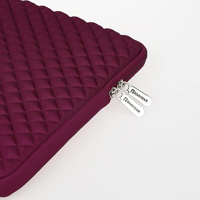 RAINYEAR 15 Inch Laptop Sleeve Diamond Foam Shock Resistant Padded Case Fluffy Lining Cover Carrying Bag Compatible with 15.4" MacBook Pro/Air, Surface Laptop 3/4 15", New XPS 15 Touch (Red)