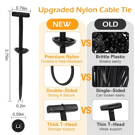 Nylon Universal Cable Tie Buckle – Cable Tie Buckle Zip Tie Clips for Car Fender, Engine Cover, Mudguard Fastener, Automotive Replacement Screw Fixing, 200PCS with Clear Storage Box