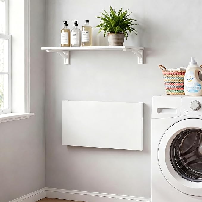 Need Small Fold Down Table Wall Mounted Heavy Duty Small Folding Wall Table Length 30 inches Width 20 inches Perfect Addition to Laundry Room/Home Bar/Kitchen & Dining Room AC15DW(7650)