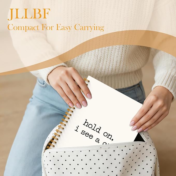 JLLBF Funny Cat Lover Spiral Notebook, Cat Mom Dad Gifts Notebooks for Work Office Supplies, Pet Lover Owner Gifts, Hold on I See a Kitten Journal Notebook, 5.5x8.3 Inch