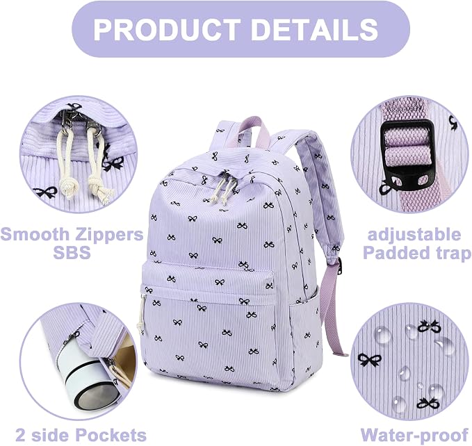 LEDAOU Backpack for Girls School Bag Kids Bookbag Teen Backpack Set Daypack with Lunch Bag and Pencil Case | Kids