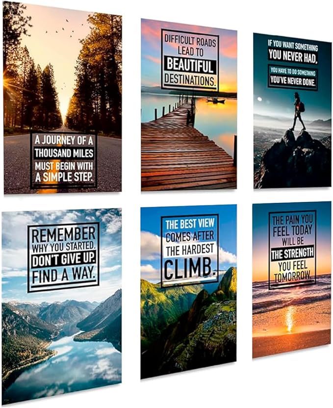 Throwback Traits Oversized 17x24 Motivational Posters Set of 6 - Unframed Large Colorful Wall Art Prints | Positive Affirmation Decor for Office, Living Room & Bedroom | Bold Statement