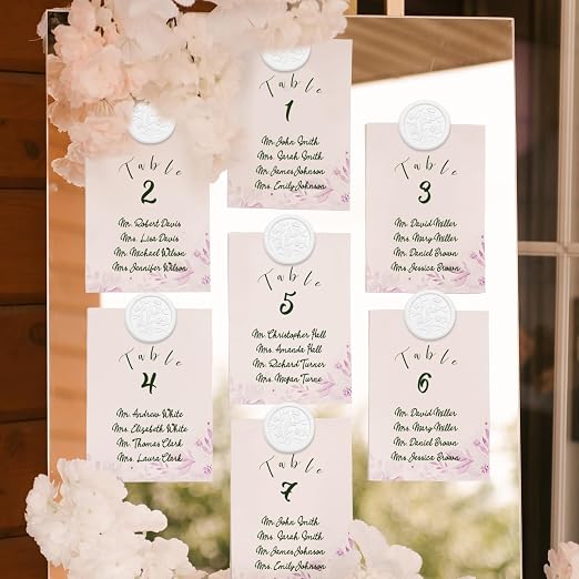 UNIQOOO Wax Seal Stickers - 3D Flower Wedding Invitation Envelope Seal Stickers, 50 Pcs Self- Adhesive Snow White Stickers, Perfect for Invitation, Christmas, Gift Wrapping