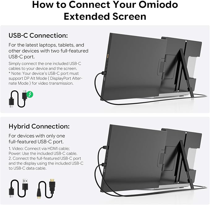 15.6" Laptop Screen Extender,FHD 1080P IPS Portable Monitor for 13"-17" Laptops, Dual Travel Screen Monitor Plug & Play, Laptop Screen Monitor Extender Compatible with Windows/Mac/Android & Chrome OS