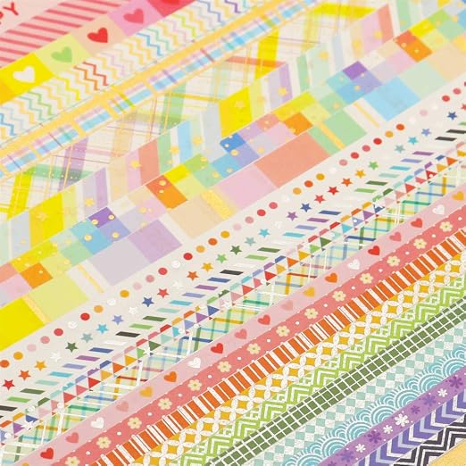 YUBBAEX Bright Mix Gold Washi Tape Set VSCO Foil Masking Tape Decorative for Arts, DIY Crafts, Journal Supplies, Planners, Scrapbook, Card/Gift Wrapping -5/10mm- (Rainbow 27 Rolls)
