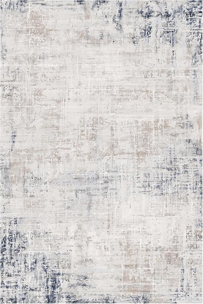 4 x 6 Area Rugs for Living Room, Machine Washable Non Slip Rug Ultra Soft Low Pile Indoor Carpet Modern Abstract Rugs for Bedroom Office Room Dining Room Beside, Blue/Grey