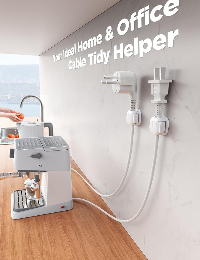 6Pack Cord Organizer, Chfeila Spring Cable Clips [1s Lock] Cable Management, Cute Cord Holder for Nightstand Home Office Desk Accessories Women Men, 2026 Girls Guys College Dorm Room Essentials Decor