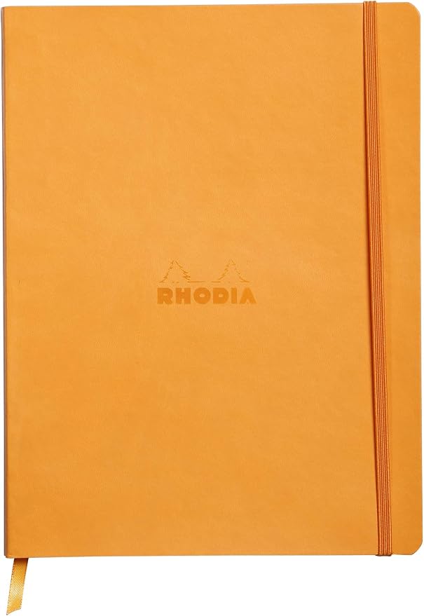 Rhodia Rhodiarama SoftCover Notebook - 80 Lined Sheets - 9 3/4 x 7 1/2 - Orange Cover (117515C)