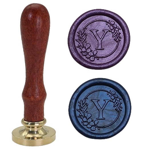 Initial Alphabet Y Wax Seal Stamp Set, Retro Letter Sealing Stamp with 150Pcs Sealing Wax Beads in 5 Color, Melt Spoon Pen Kit for Wedding and Christmas (Y)