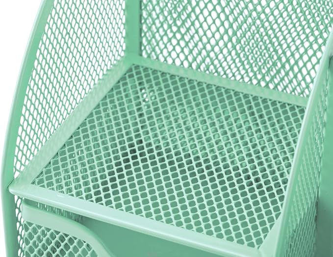 Annova Mesh Desk Organizer Office with 7 Compartments + Drawer/Desk Tidy Candy/Pen Holder/Multifunctional Organizer (Green23)