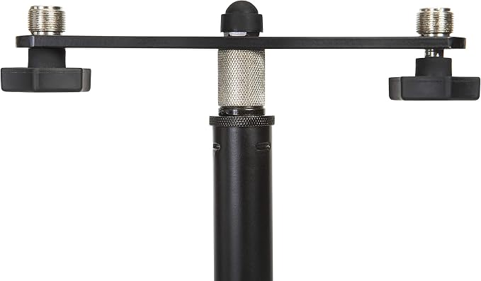Gator Frameworks 1-to-2 Mic Mount Bar with Standard 5/8-Inch Thread Suitable for Most Microphone Stands Boom Arms (GFWMIC1TO2)