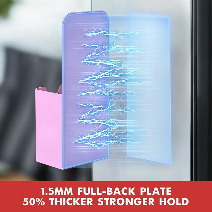 BEYGORM 4 Pack Magnetic Pen Holder for Whiteboard, Upgraded 1.5 mm Pencil Cup Organizer for Dry Erase Markers, Ideal Classroom, Office, Refrigerator, Locker (Purple)