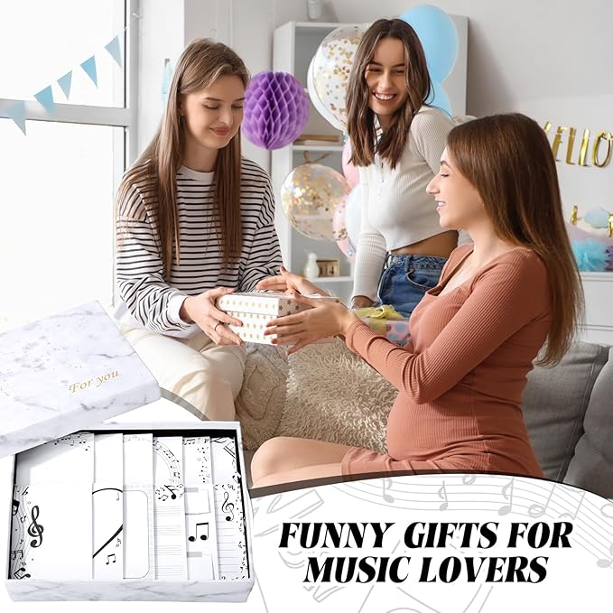 12 Pcs Music Sticky Notes Musical Note Pads Funny Memo for Music Teacher Appreciation Gifts Party Favor Musical Message Reminder Christmas Small Supplies Home Office