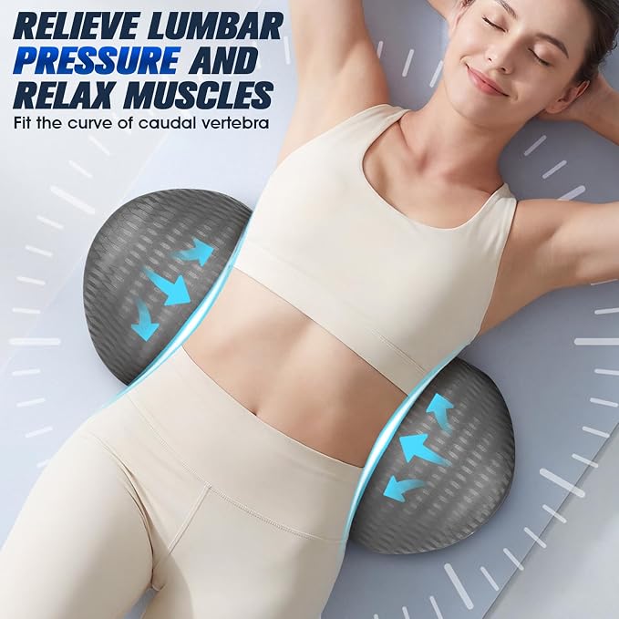 Lumbar Support Pillow,Ergonomic Memory Foam lumbar pillow for chair and Bed ,lower back support pillow for couch,Lower Back Pain Relief and Spine Support,lower Back Pillow,Car Seat Couch-Gray