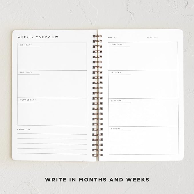 Minted Golden Sun Tarot Card 2026 Weekly & Monthly Undated Planner, 5.5" x 8.5" Spiral Bound Planner Notebook, 132 Pages, Artistic Celestial Design with 2026–2027 Reference Calendars