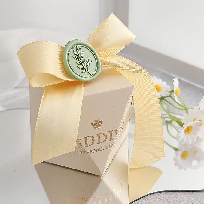 50 Pcs Sage Green Wax Seal Stickers Self- 3D Wedding Invitation Seal Stickers, Perfect for Wedding Invitation, Envelopes Christmas Cards, Seating Chart, Good Adhesion and Easy to Use
