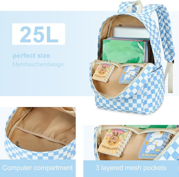 LEDAOU Backpack for Girls School Bag Kids Bookbag Teen Backpack Set Daypack with Lunch Bag and Pencil Case | Kids