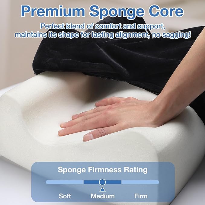 Ergonomic Foot Rest for Under Desk at Work, Multi-Angle Adjustable Height Under Desk Footrest for Office Gaming Chair, High-Density Foam Footstool Leg Elevation Pillow for Back Hip Knee Pain Relief