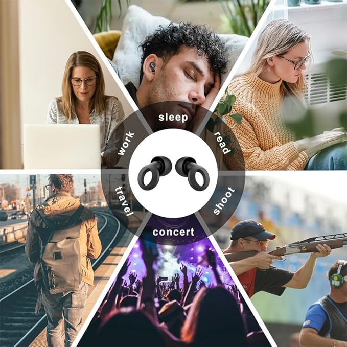 Ear Plugs for Sleeping, 35dB Ear Plugs for Sleeping Noise Cancelling, Reusable Silicone Ear Plugs for Noise Reduction, Sleep, Work, Deep Focus, Hearing Protection, Concert, Swimming and Snoring