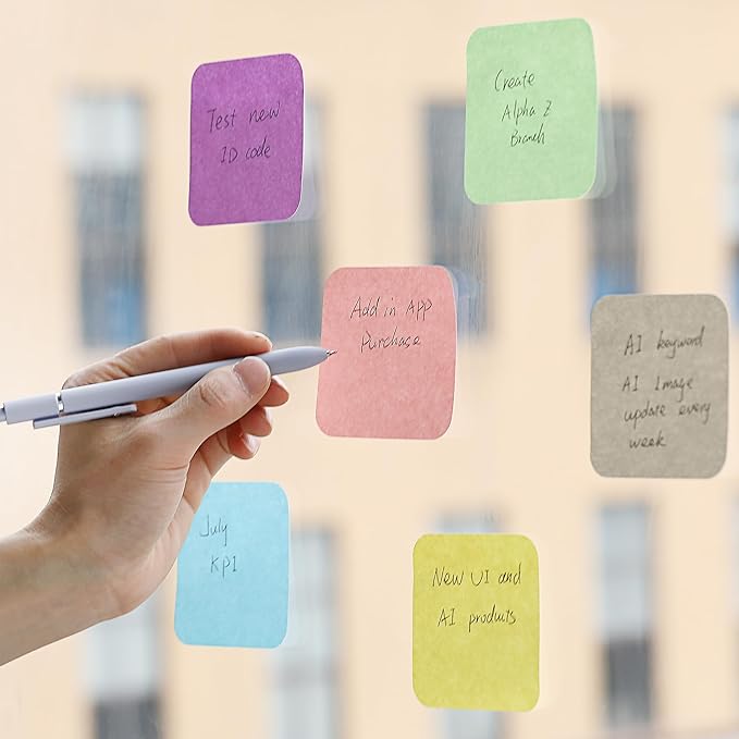 Mr. Pen- Sticky Note Set, 12 Pads, 720 Sheets, 2.8" x 2.8", 6 Pastel Color, Round Corner Colored Sticky Notes, Colorful Sticky Note, Sticky Note Pad, Stocky Notes for Bible Journaling