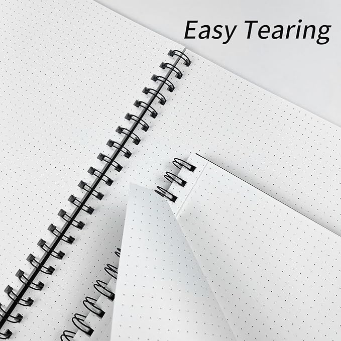 Bullet Dotted Spiral Notebook 8.5" x 11" A4 Large Dot Grid Journal, 100 GSM Thick Dot Paper,160 Pages Journaling Notebooks for Writing Drawing Women Men Work School Supplies