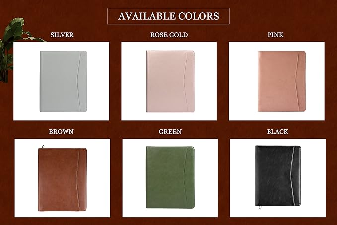 Calfinder Personalized Portfolio for Women&Men, Free Name Engrave,Customized Leather Padfolio with Logo or Name, Business Portfolio with A4 Writing Pad Holder for Resume,Gift for Father's Day