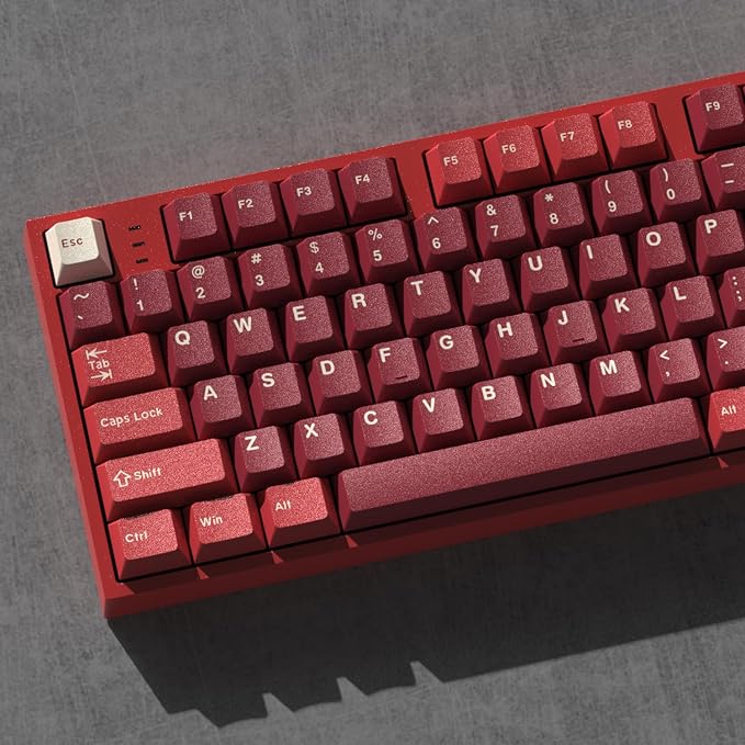 Fogruaden PBT Keycaps Set, Cherry Profile Custom Red Keycap for Mechanical Keyboard