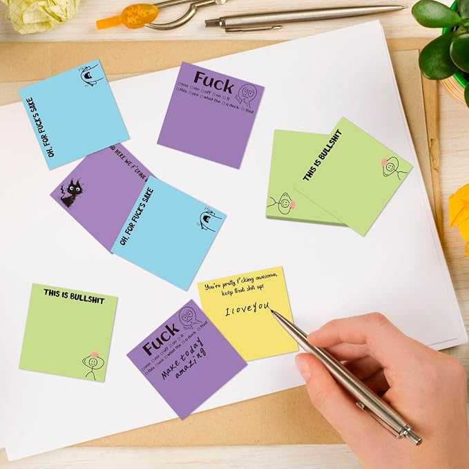 Funny Sticky Notes Gifts - 9 Pack Colorful Funny Notepads 3x3 Inch Office Gifts for Coworkers, are You Kidding Work Gag Self-Stick Memo Pads Office Supplies 450 Sheets