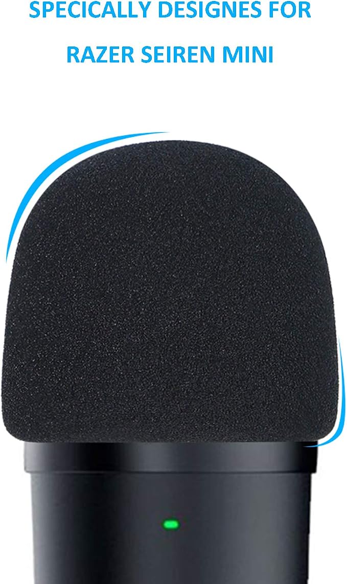 SUNMON Seiren Mini Pop Filter Foam Cover - Professional Mic Windscreen Wind Cover for Razer Seiren Mini USB Streaming Microphone to Minimise Plosives