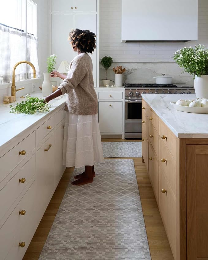 House of Noa Nama Standing Mat – Anti-Fatigue Cushioned Kitchen Mats for Floor | Ergonomic Bounce-Back Foam Kitchen Mats | Anti-Fatigue Mats for Kitchen & Standing | Sloan Tusk | 22" x 72"